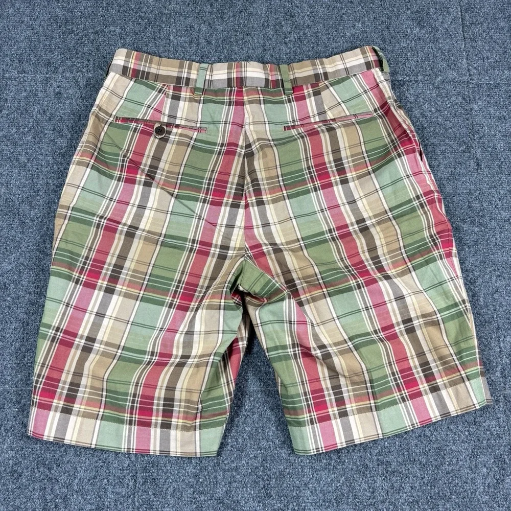 POLO Golf Ralph Lauren Men's 32x10 Shorts Madras Plaid Links Fit Flat Front Prep